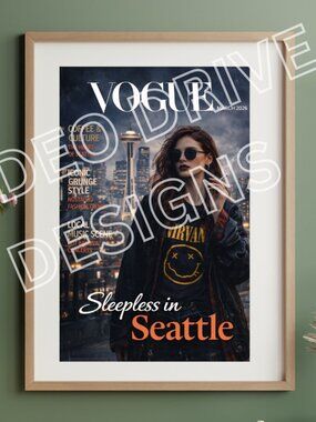 Vogue Inspired Seattle Fashion Wall Art Print 11x17 Unframed